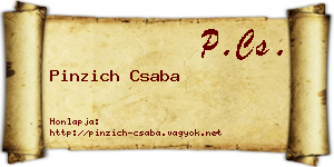 Pinzich Csaba névjegykártya